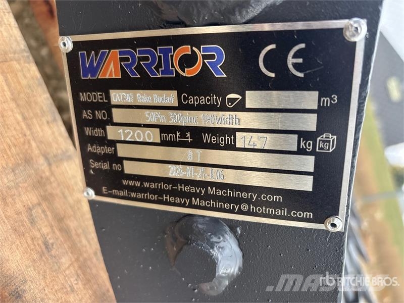 Warrior WBRC07-1200 47 in Excavator Rake - Fits Cat 307 /  Schudders