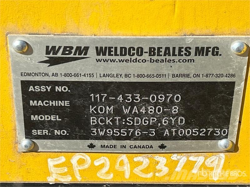 WB 6.0CYBKT-WL480 126 in Wheel Loader Bucket Buckets