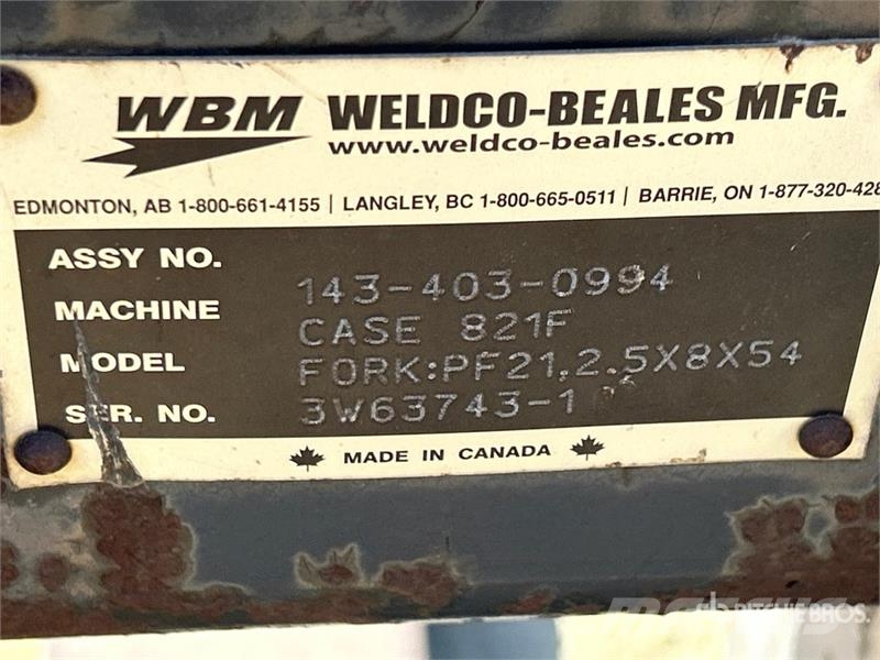WBM 54 in Q/C Wheel Loader Forks - Fits 2015 Case 821F شوكات