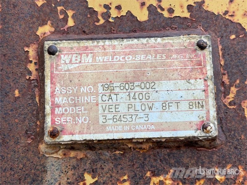 WBM 8 ft 8 in V Plow - Fits Cat 140G Övriga