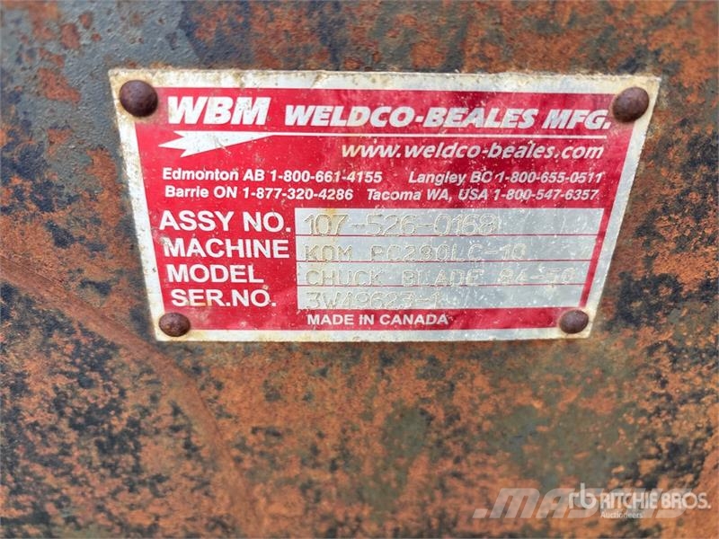Weldco Beales 84 in Q/C Excavator Chuck Blade نصول