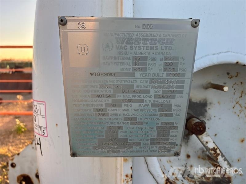  Westech 4065 gal Vacuum Excavation Unit Rezervni delovi i oprema za bušenje