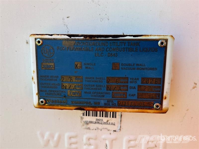 Westeel 1000 gal Fuel Tank 연료 및 첨가제 탱크