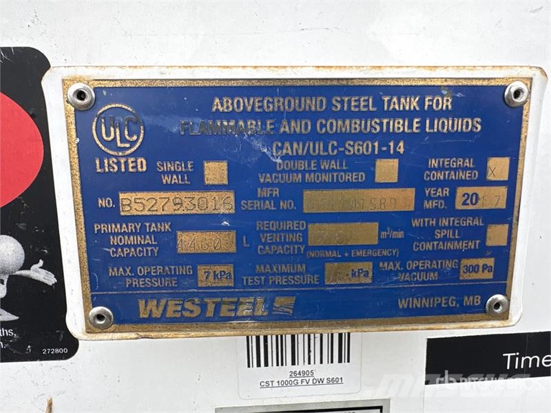  Westeel 4460 L Skid Mounted Steel Diesel Tank Brændstof- og tilsætningstank.