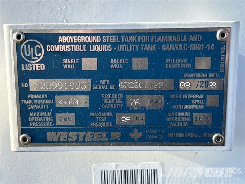 Westeel 4460 L Steel Fuel Tank 연료 및 첨가제 탱크