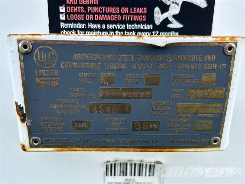 Westeel 4546 L Portable Steel Diesel Fuel Tank 연료 및 첨가제 탱크