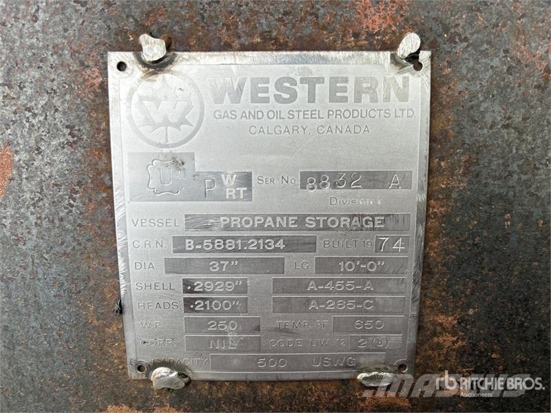 Western 500 gal Portable Steel Propane Fuel Tank Depósitos de combustible y aditivos