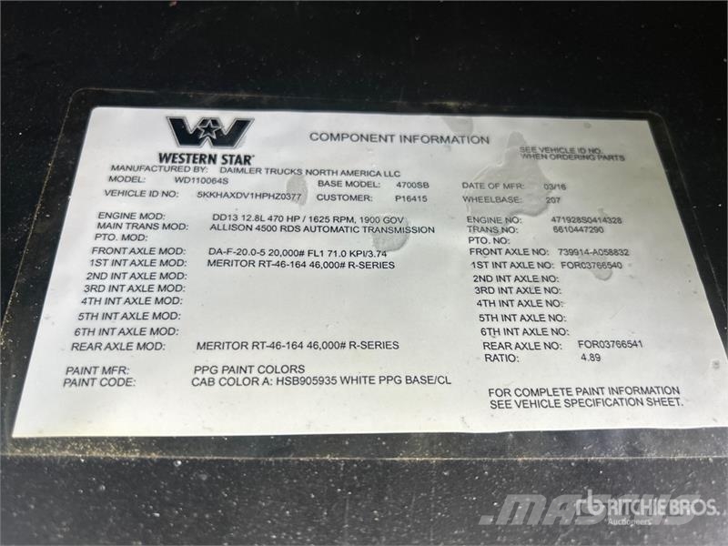 Western Star 4700SB 6x4 Snow Plow Truck مركبات الأغراض العامة