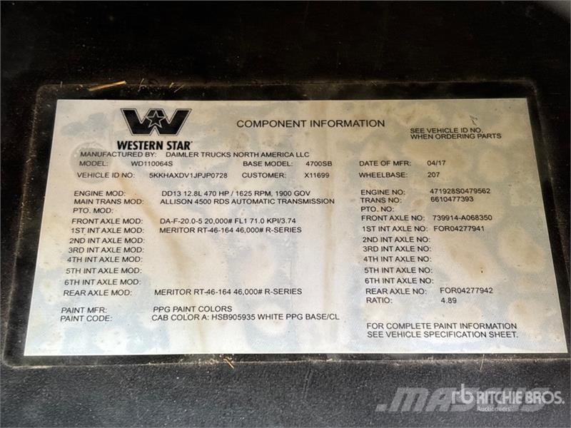 Western Star 4700SB 6x4 Snow Plow Truck مركبات الأغراض العامة