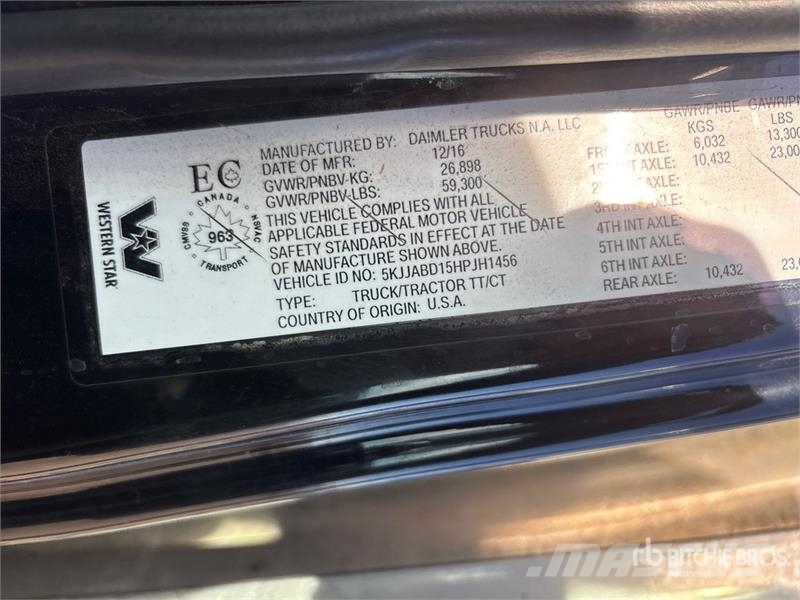 Western Star 4900 6x4 T/A Sleeper Truck Tractor Sattelzugmaschinen
