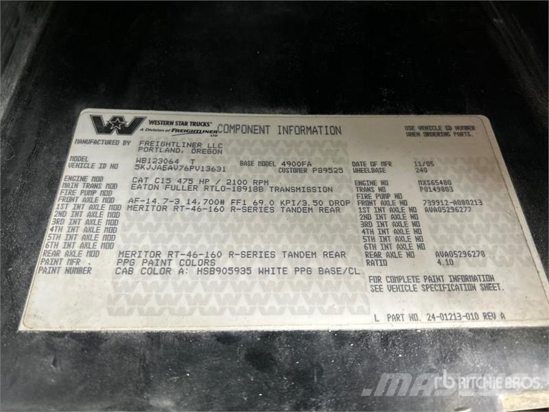 Western Star 4900 FA 6x4 Sleeper Winch Truck Recovery vozila