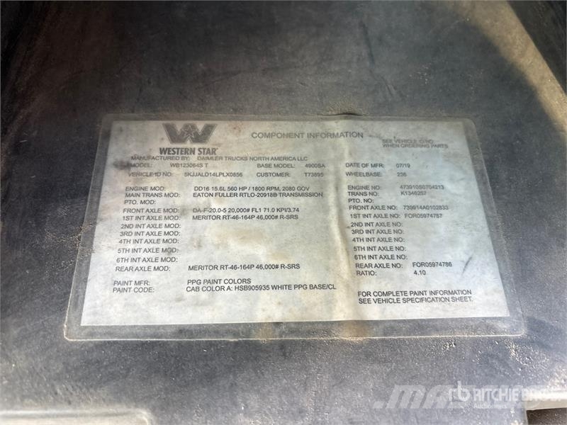 Western Star 4900SB 6x4 T/A Dump Truck Damperli kamyonlar