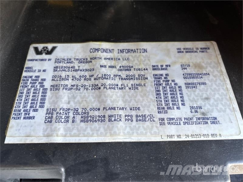 Western Star 4900XD 6x4 Sleeper Winch Truck Hinausautot