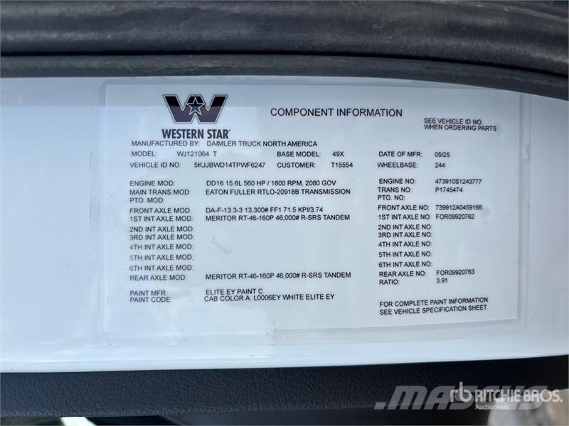 Western Star 49X 6x4 T/A Sleeper Truck Tractor Влекачи