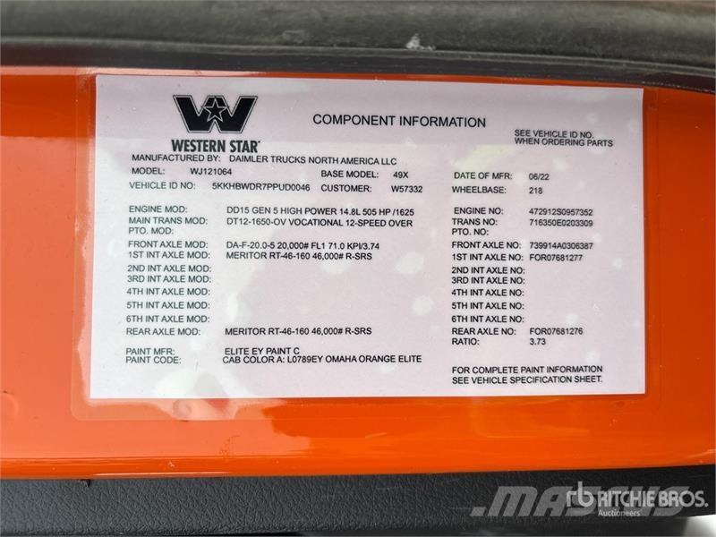 Western Star 49X 6x4 T/A Day Cab Truck Tractor Sadulveokid