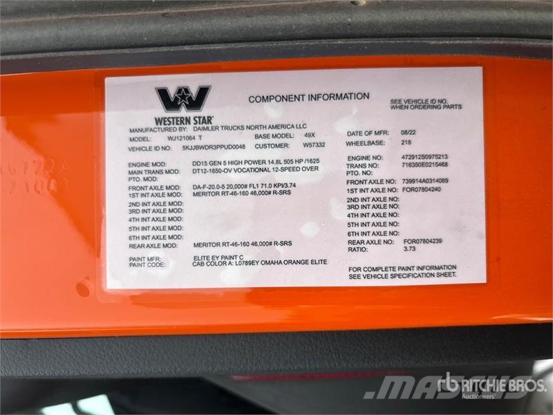 Western Star 49X 6x4 T/A Day Cab Truck Tractor Sadulveokid