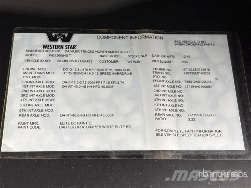Western Star 5700 6x4 T/A Sleeper Truck Tractor Sattelzugmaschinen