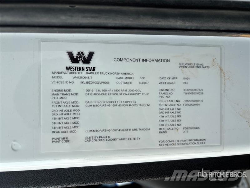 Western Star 57X 6x4 T/A Sleeper Truck Tractor Sadulveokid