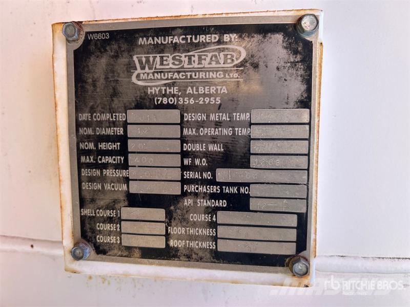 Westfab 400 bbl Skid Mounted Steel Tank Degvielas un piedevu tvertnes