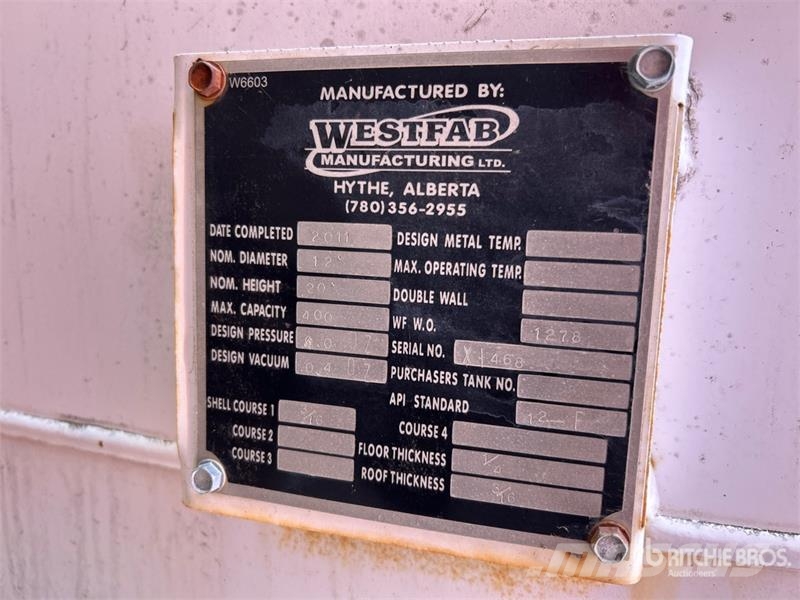 Westfab 400 bbl Skid Mounted Steel Tank Degvielas un piedevu tvertnes