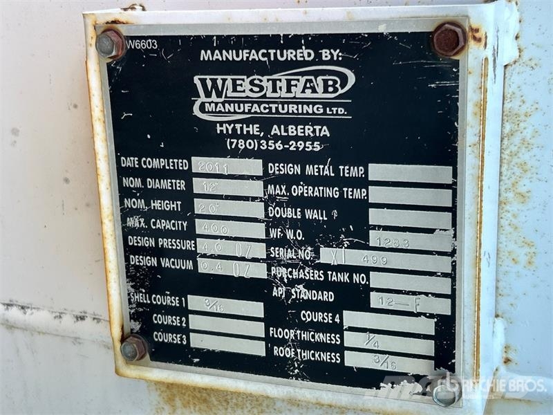  Westfab 400 bbl Skid Mounted Steel Tank Degvielas un piedevu tvertnes