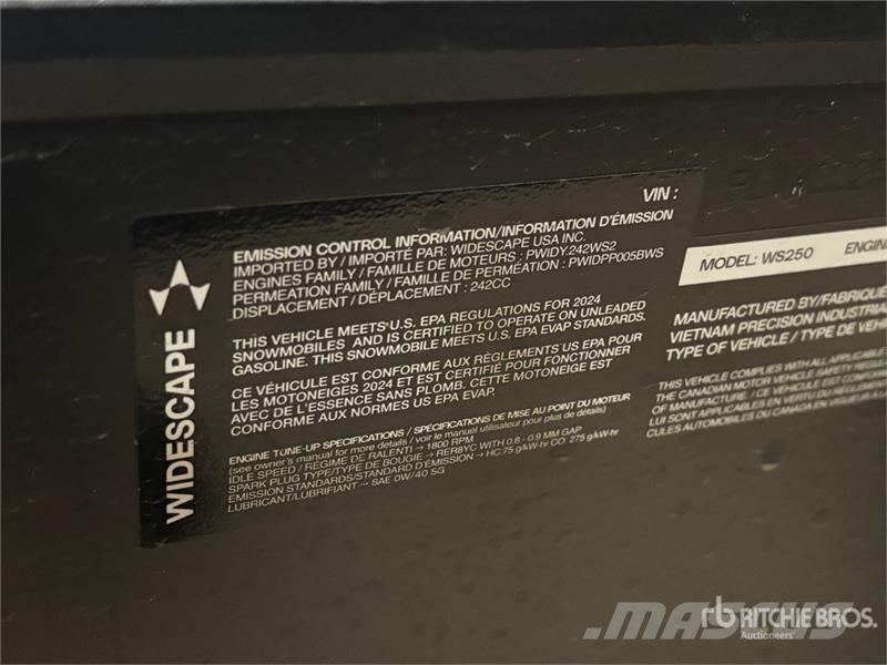  Widescape WS250 EFI Snowmobile Snøscootere