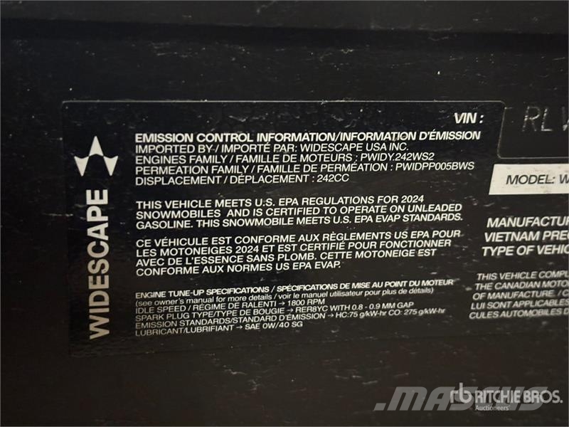 Widescape WS250 EFI Stand Up Snowmobile Snøscootere