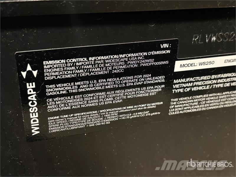 Widescape WS250 EFI Stand Up Snowmobile Snøscootere