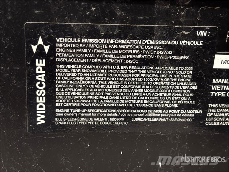  Widescape WS250 Stand Up Snowmobile كاسحات الجليد
