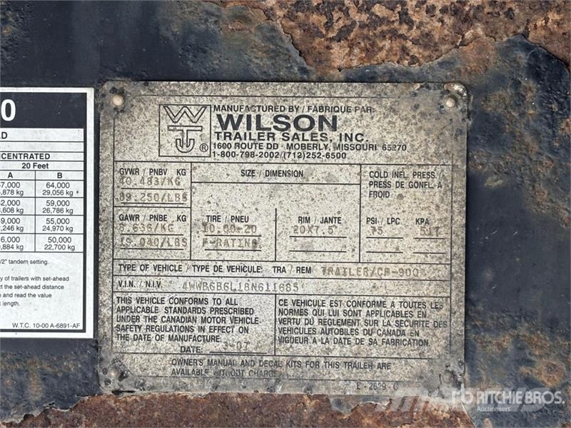 Wilson 48 ft T/A Spread Axle Flatbed Trailer 自卸半挂车