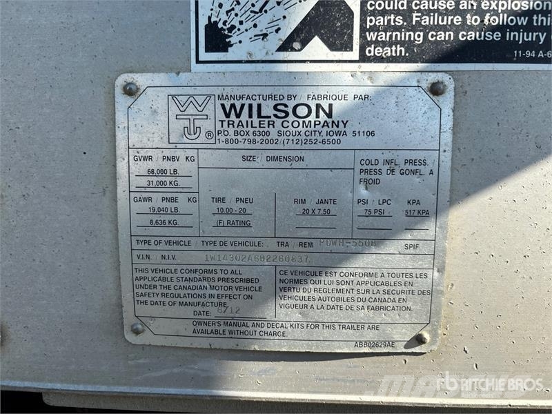 Wilson PDWH-550B 30 ft 4/Axle Pup Grain Trailer مقطورة حبوب