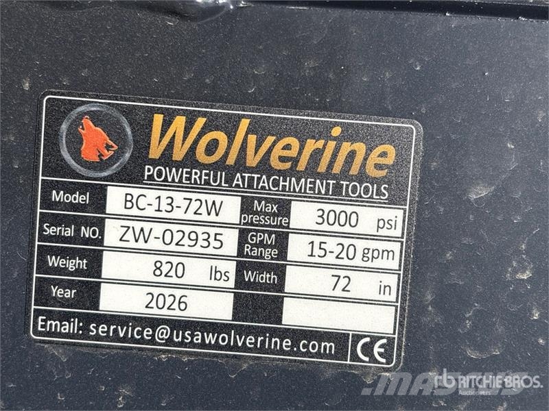Wolverine BC-13-72W 72 in Skid Steer Brush Cutter Sekačky namontované a tažené