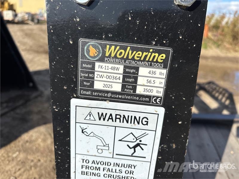  Wolverine FK-11-48W 42 in Skid Steer Forks Fourche