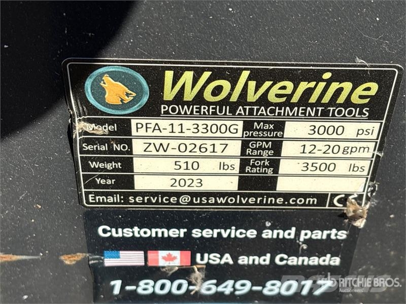 Wolverine PFA-11-3300G 48 in Skid Steer Forks Fourche