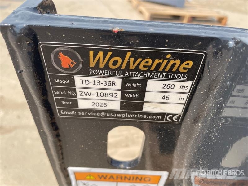 Wolverine TD-13-36R 12 in Skid Steer Stump Bucket  挖斗