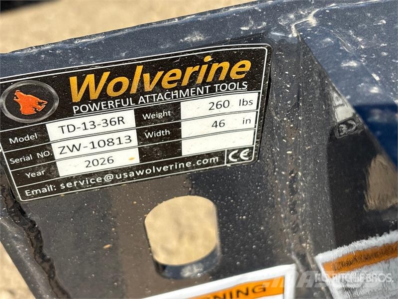 Wolverine TD-13-36R Skid Steer Stump Bucket (Unuse Godet
