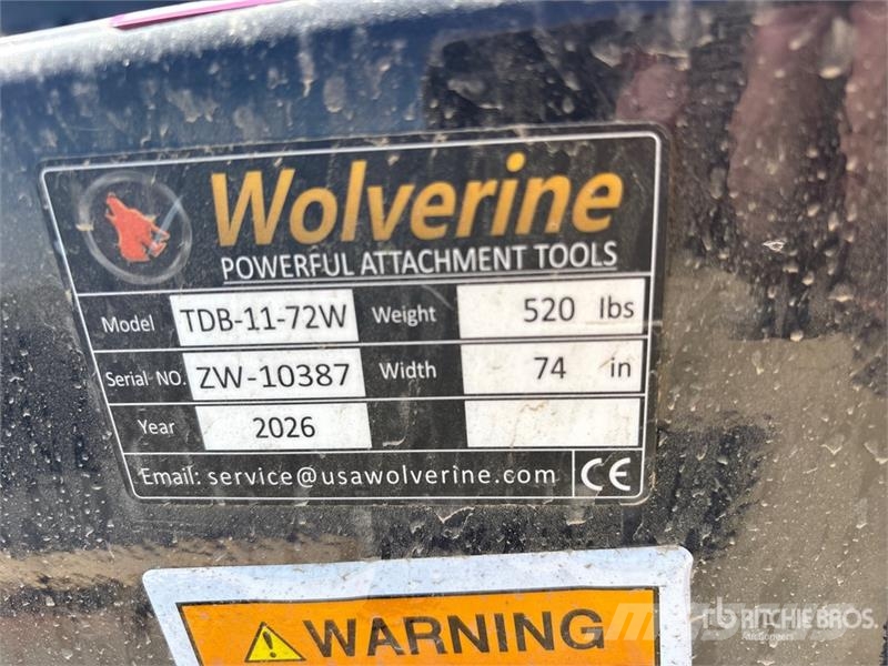 Wolverine TDB-11-72W Skid Steer Bucket (Unused) Godet