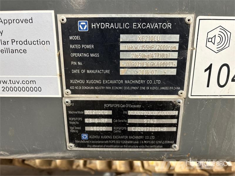 XCMG XE210CU Tracked Excavator Гусеничные экскаваторы