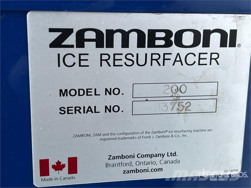 Zamboni 200 Ice Resurfacer Andre komponenter