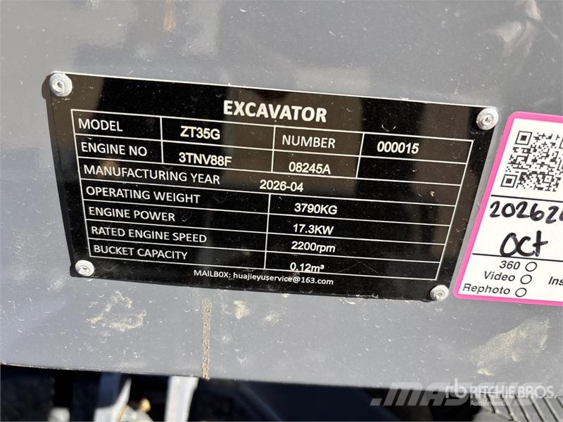 ZT 35G Mini Excavator (Unused) Miniescavatori
