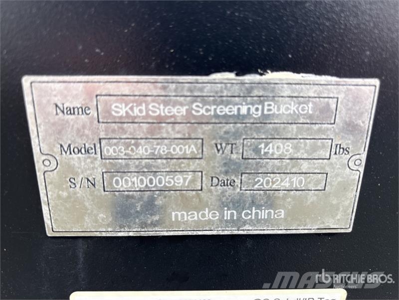003-040-78-001A 78 in Skid Steer Screening Bucket Просеивающие ковши