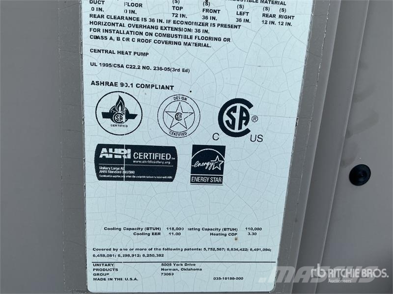 118000 BTU Cooling Units Lauksaimniecība- Citi