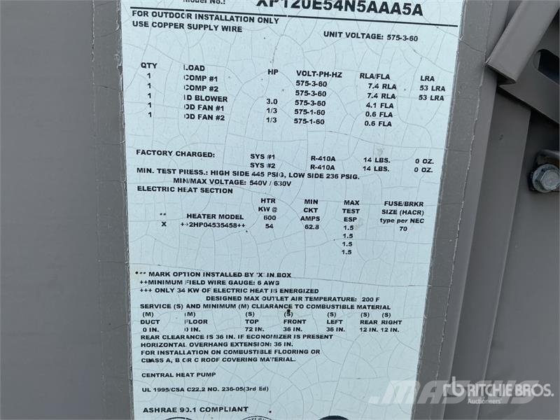 118000 BTU Cooling Units Lauksaimniecība- Citi
