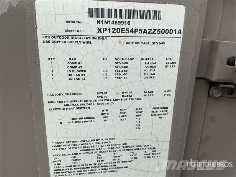 118000 BTU Cooling Units Lauksaimniecība- Citi