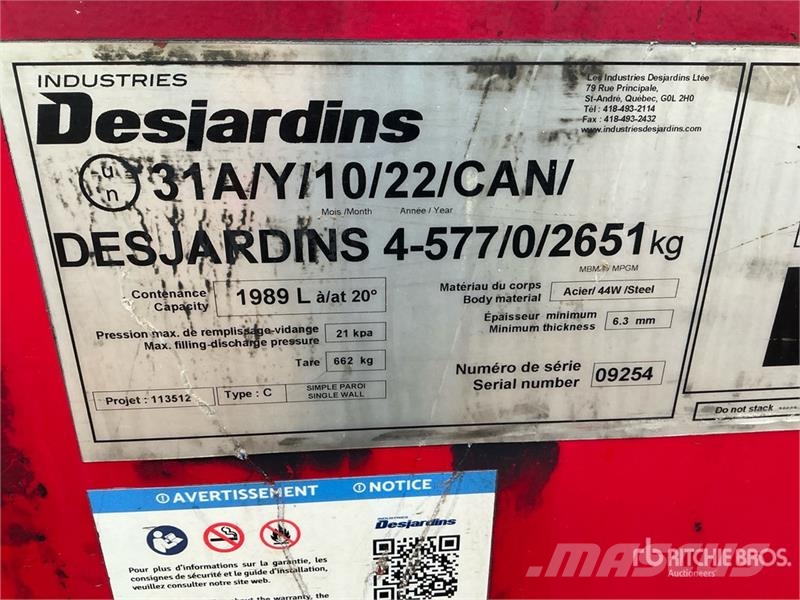 1989 L Skid Mounted Steel Fuel Tank صهاريج الوقود والصهاريج الإضافية