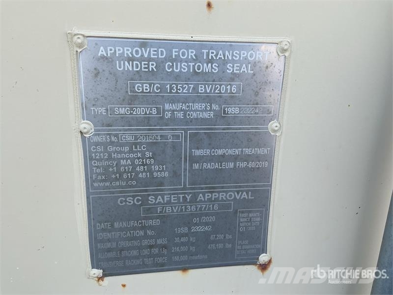 20 ft Standard Storage Container Opbevaringscontainere