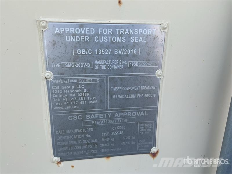 20 ft Standard Storage Container Opbevaringscontainere