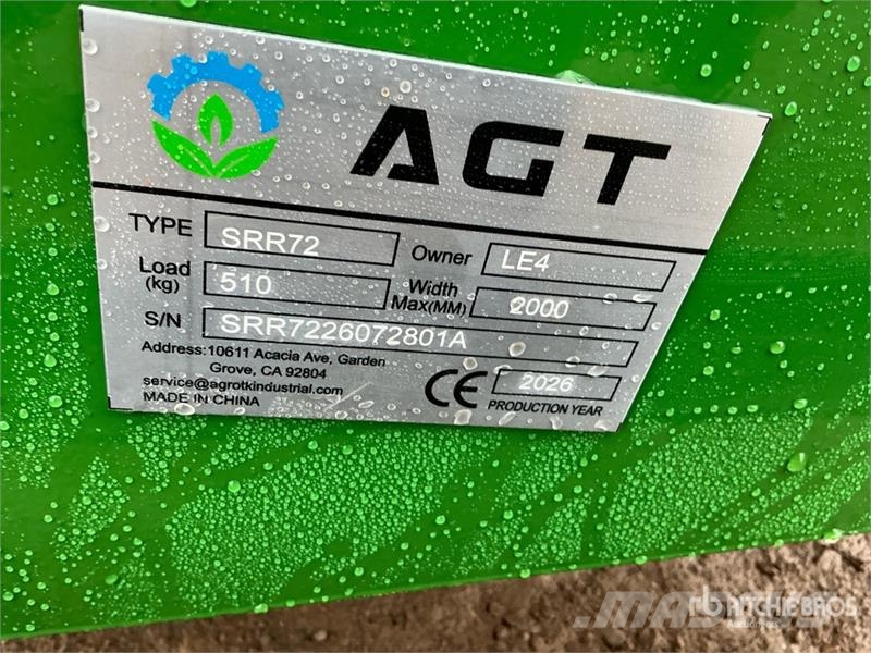 AGT SRR72 72 in Root Skid Steer Grapple (Unused) Pinzas