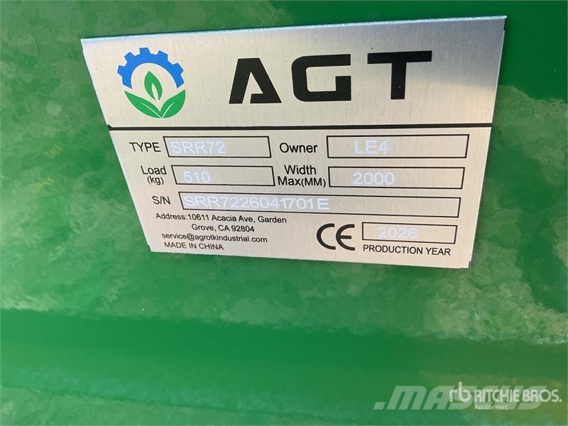 AGT SRR72 72 in Skeleton Skid Steer Grapple Bucket (Un Grijpers