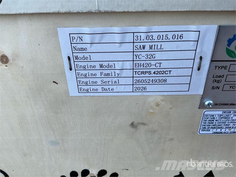 AGT YC32-G Portable Sawmill (Unused) 제재소